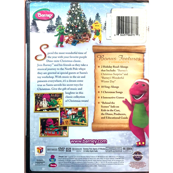 Barney Night Before Christmas NEW DVD Kids Holiday Movie Santa Claus Music - Picture 2 of 3